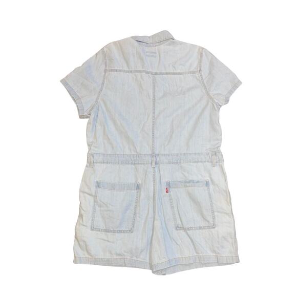 Levi's Heritage Short Sleeve Button up Romper XL Belt loops Jumper One Piece NWT - Picture 2 of 5